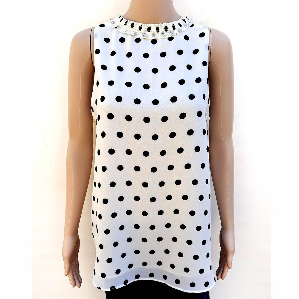 Rose + Olive Polka Dot Sleeveless Blouse